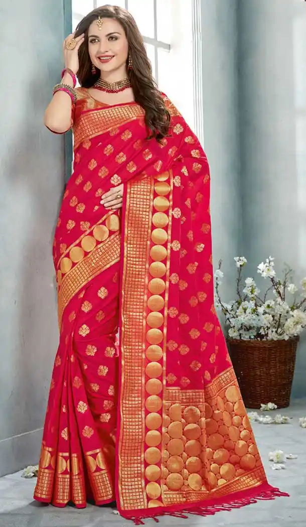 Pink Color Uppada Silk Party Wear Sarees | 377645165