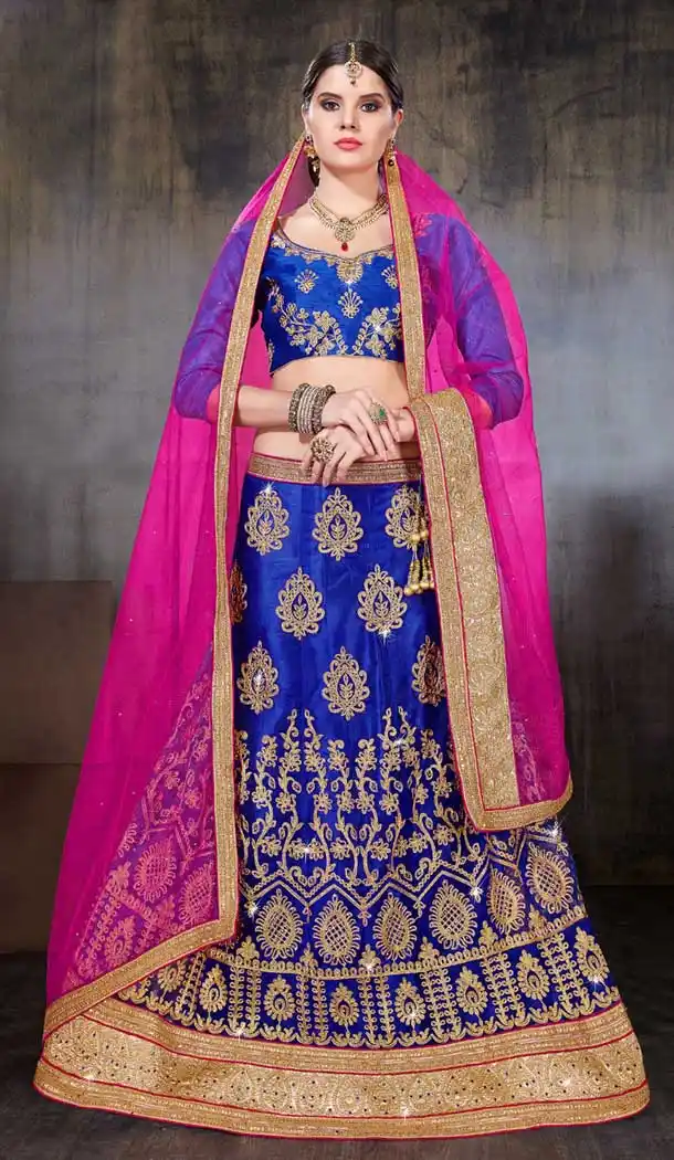 Blue Color Net Party Wear Women Lehenga Choli | 379745455