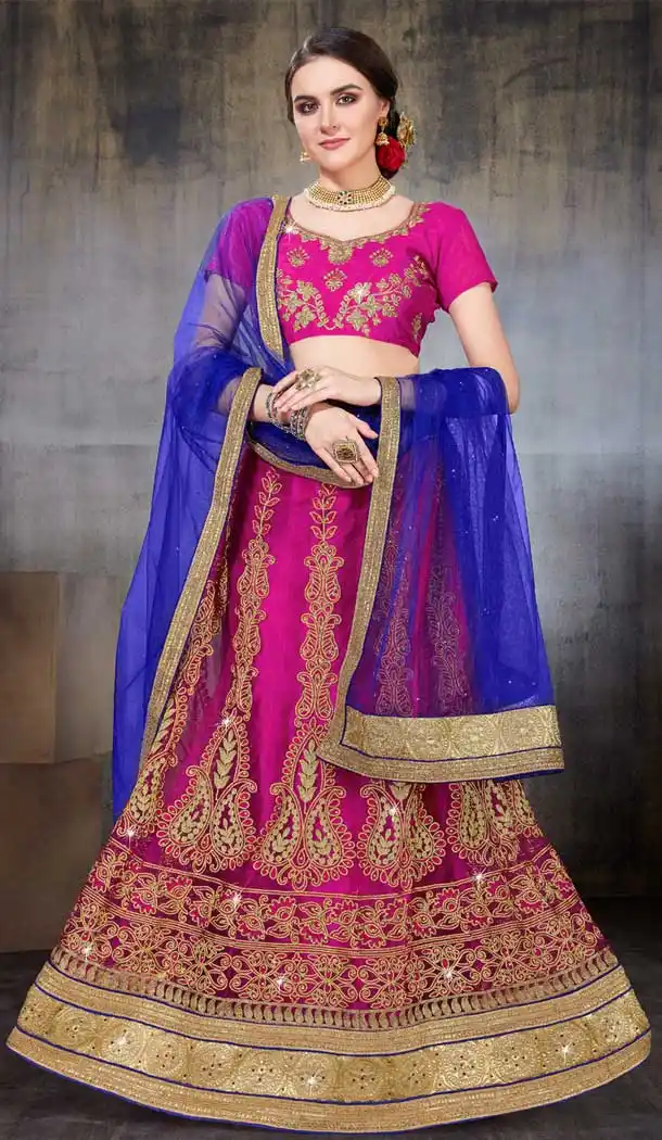 Pink Color Net Party Wear Women Lehenga Choli | 379745460