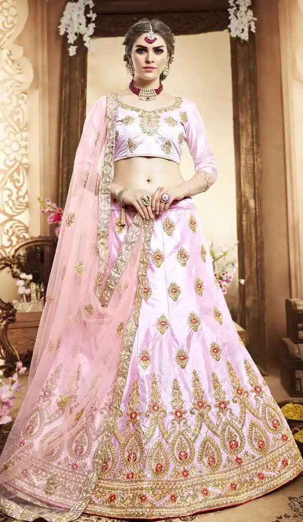 Baby pink Color Silk Embroidery Designer Lehenga Choli | 380045489