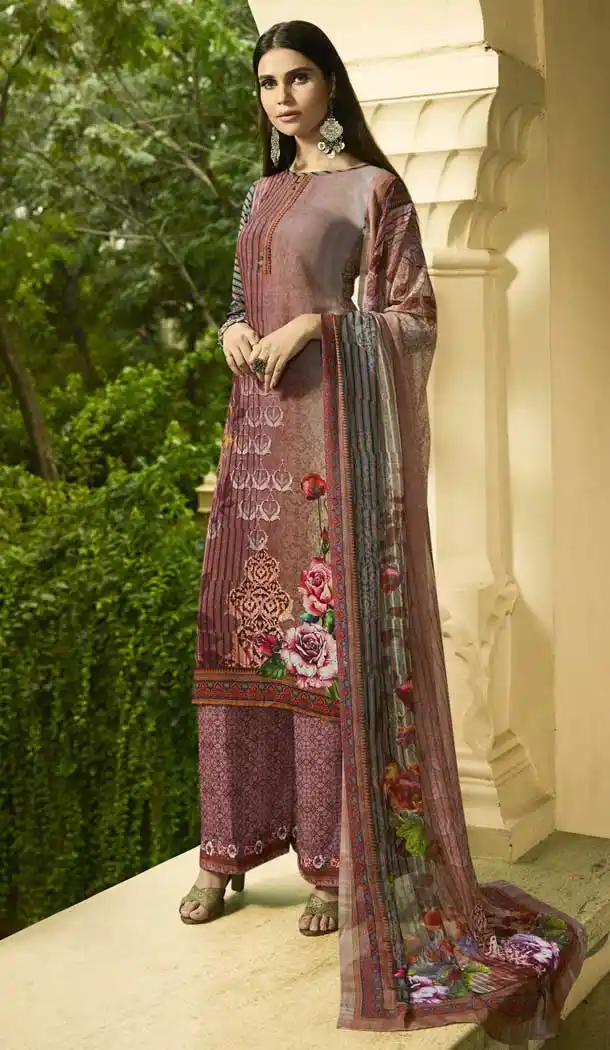 Multi Color Faux Italian crepe Casual Wear Palazzo Suit | 383145793