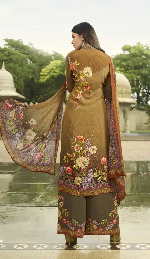 Multi Color Faux Italian crepe Casual Wear Palazzo Suit | 383145799
