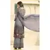 Grey Color Faux Italian crepe Casual Wear Palazzo Suit | 383145800