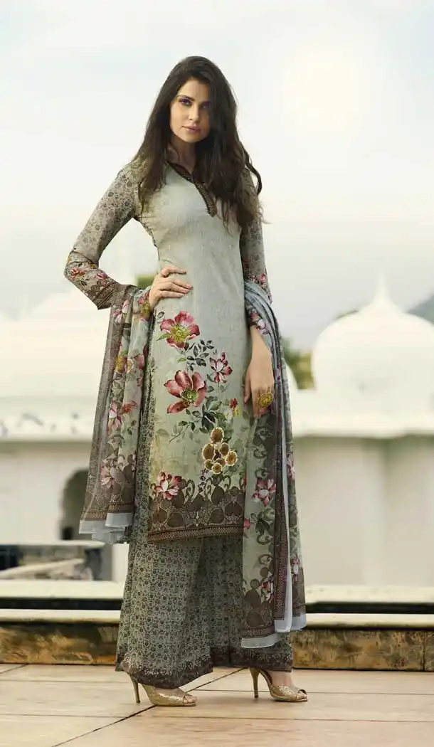Multi Color Faux Italian crepe Casual Wear Palazzo Suit | 383145801