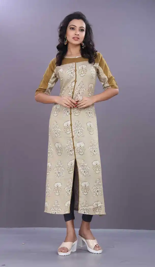 Off White Color Reyon Exclusive Readymade Designer Kurti | 380345508