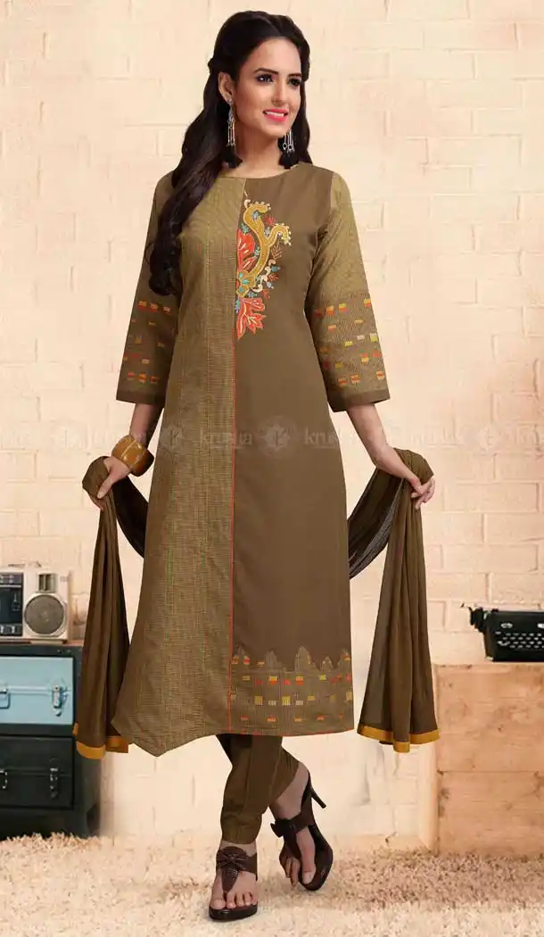Multi Color Cotton Designer Full Stitched Churidar Suits | 381645661