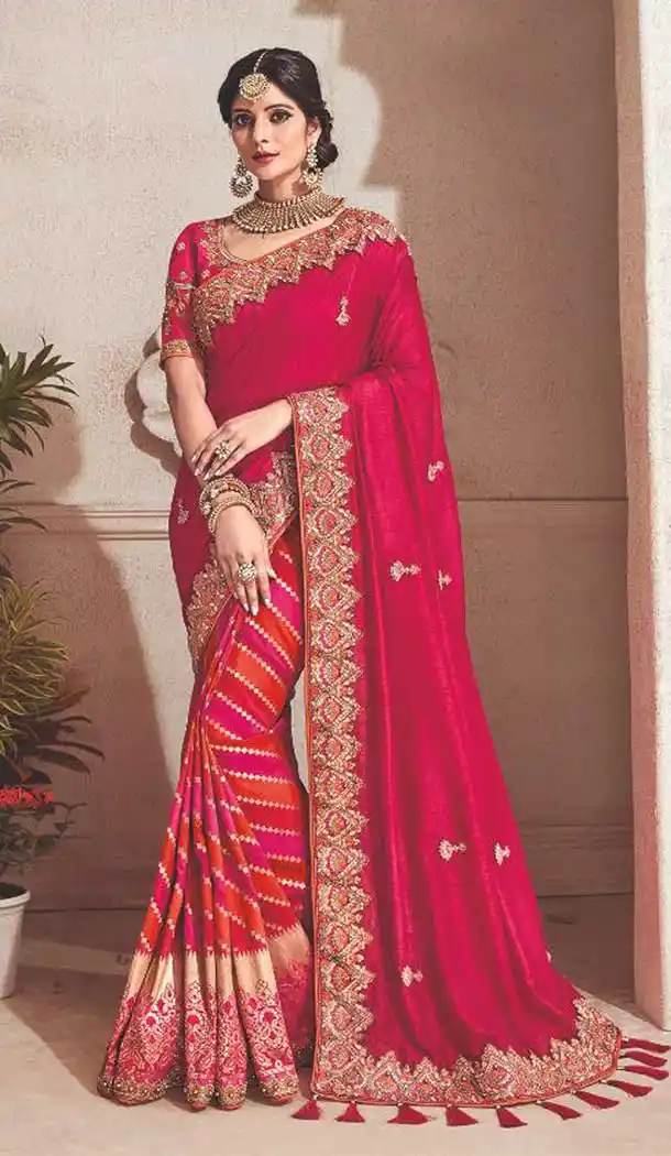 Stylish Red Color Silk Traditional Designer Saree Blouse | 379245403