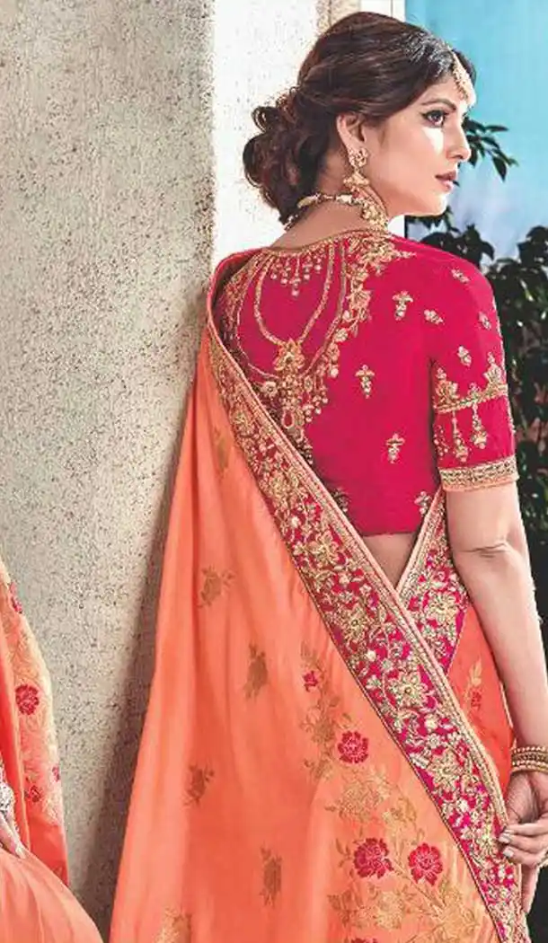 Pink Color Silk Heavy Traditional Designer Saree Blouse | 379245405