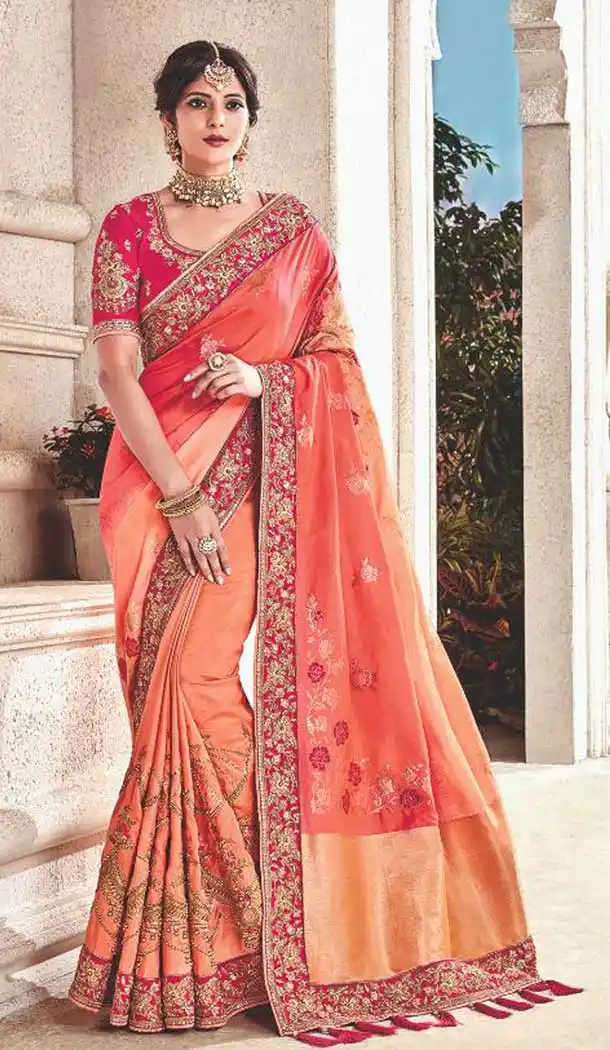 Pink Color Silk Heavy Traditional Designer Saree Blouse | 379245405