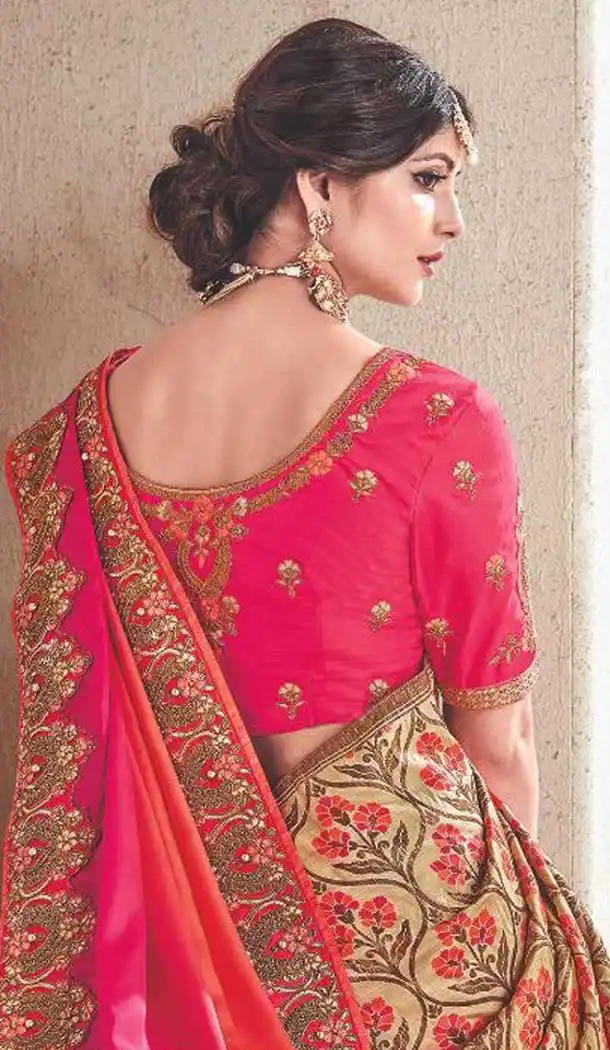 Pink Color Silk Heavy Traditional Designer Saree Blouse | 379245407