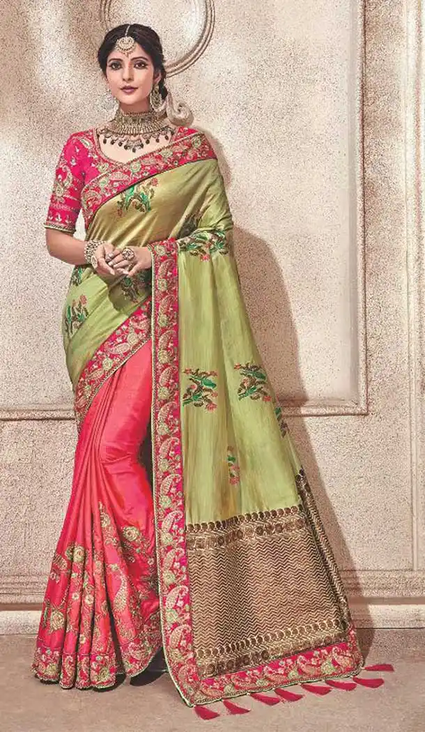 Pink Color Silk Heavy Traditional Designer Saree Blouse | 379245409