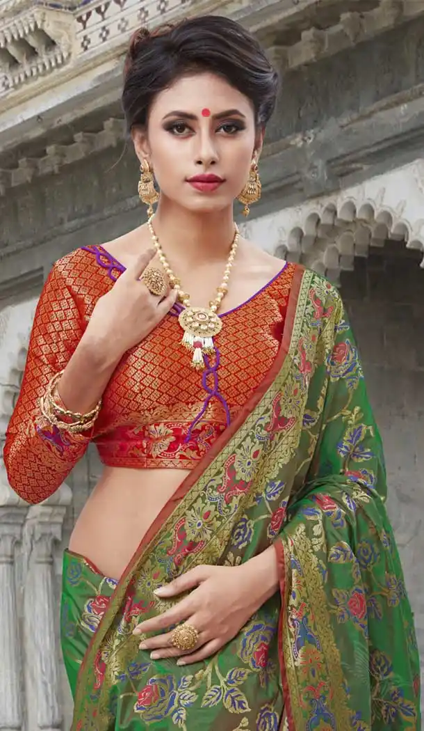 Green Color Chanderi Silk Kanchipuram Regional Saree | 382745779