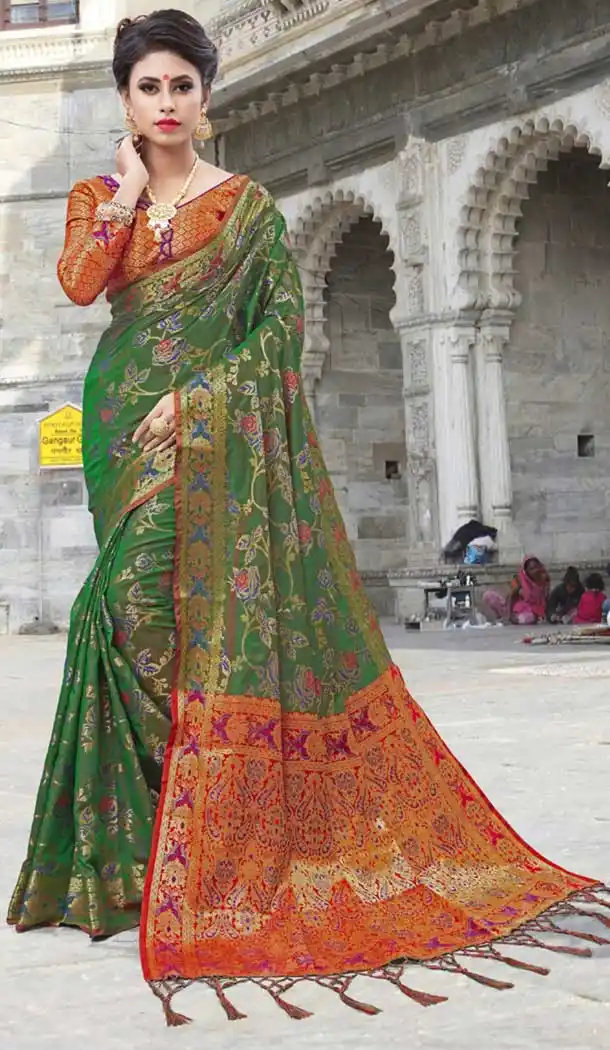 Green Color Chanderi Silk Kanchipuram Regional Saree | 382745779