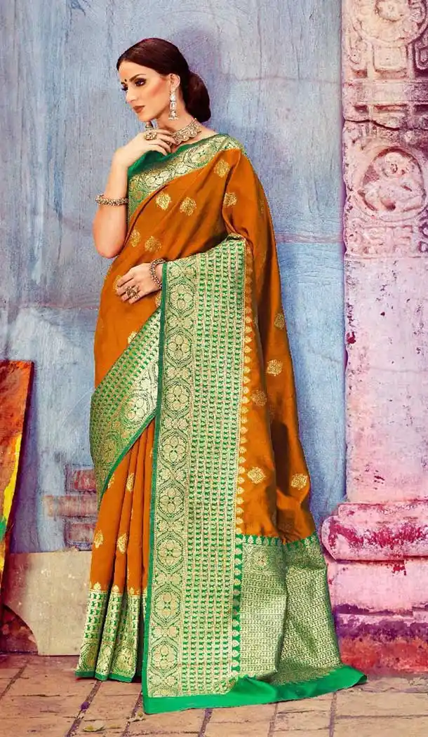 Elegance Multi Color Banarasi Silk Designer Traditional Saree - 385446268