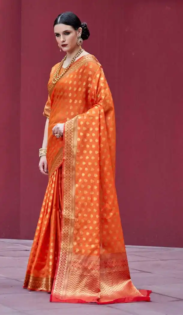 Orange Color Ketaki Silk Casual Wear Saree - 385546279