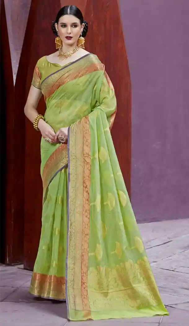 Green Color Ketaki Silk Casual Wear Saree - 385546280