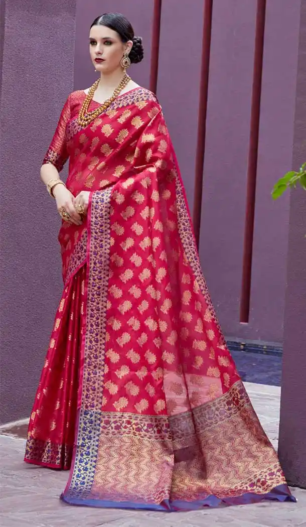 Red Color Ketaki Silk Casual Wear Saree - 385546281
