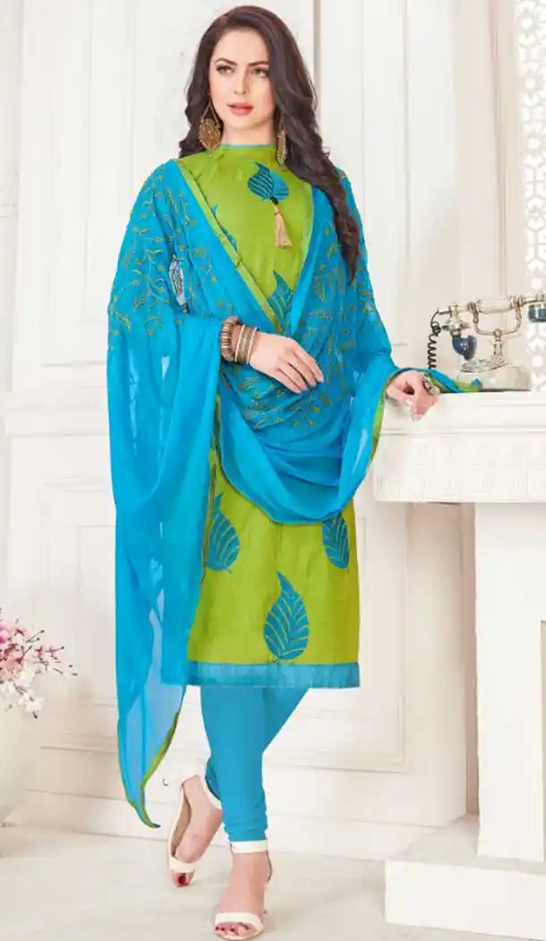 Mehendi Green South Cotton Formal Office Wear Salwar Kameez - 386046383