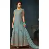 Light Blue Color Net Designer Floor Length Salwar Kameez - 58387613
