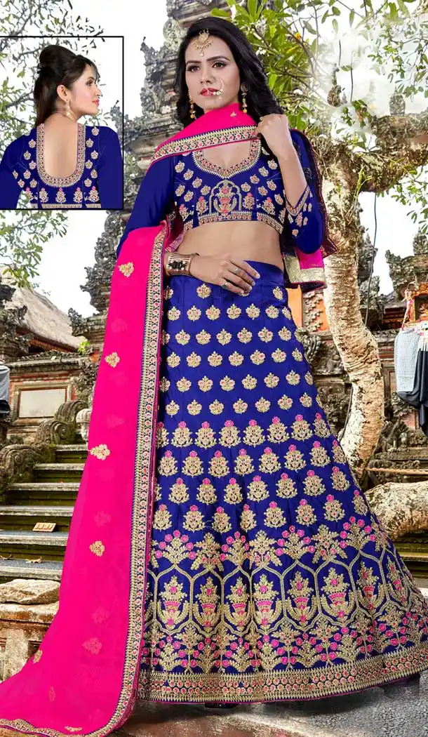 Blue Color Fancy Silk Heavy Designer Wedding Lehenga Choli | 387946782