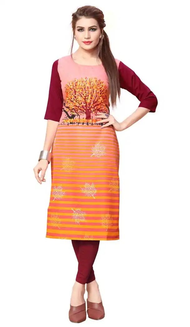 Multi Color American Crepe Casual Wear Readymade Kurtis - 3302860