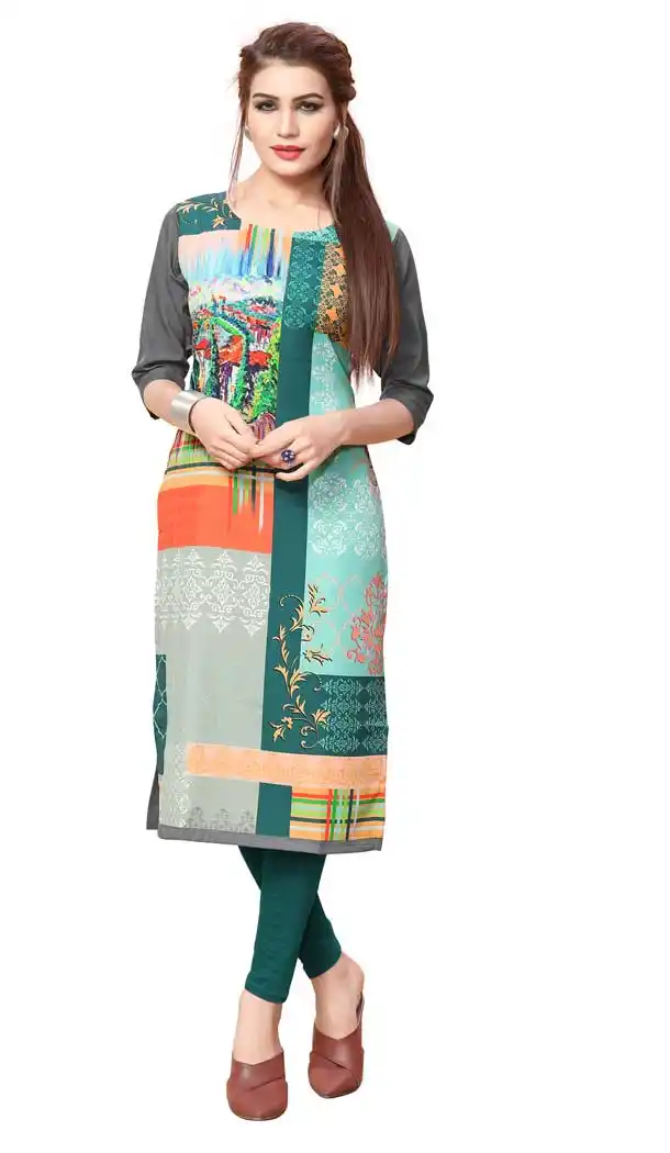 Exquisite Multi Color American Crepe Casual Wear Readymade Kurtis - 3302863