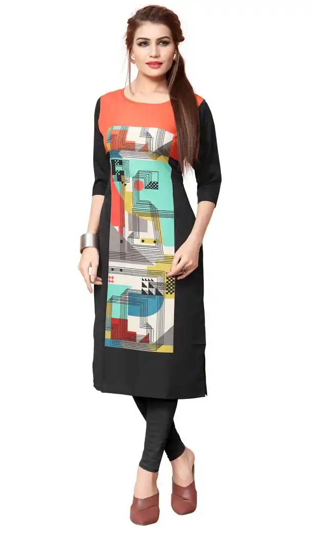Charming Multi Color American Crepe Casual Wear Readymade Kurtis - 3302867