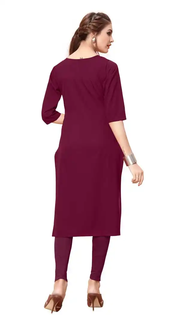 American Crepe Fabric Digital Printed Kurtis in Multi Color - 3312870
