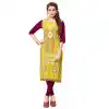 American Crepe Fabric Digital Printed Kurtis in Multi Color - 3312870