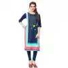 Fancy American Crepe Fabric Digital Printed Kurtis in Multi Color - 3312871