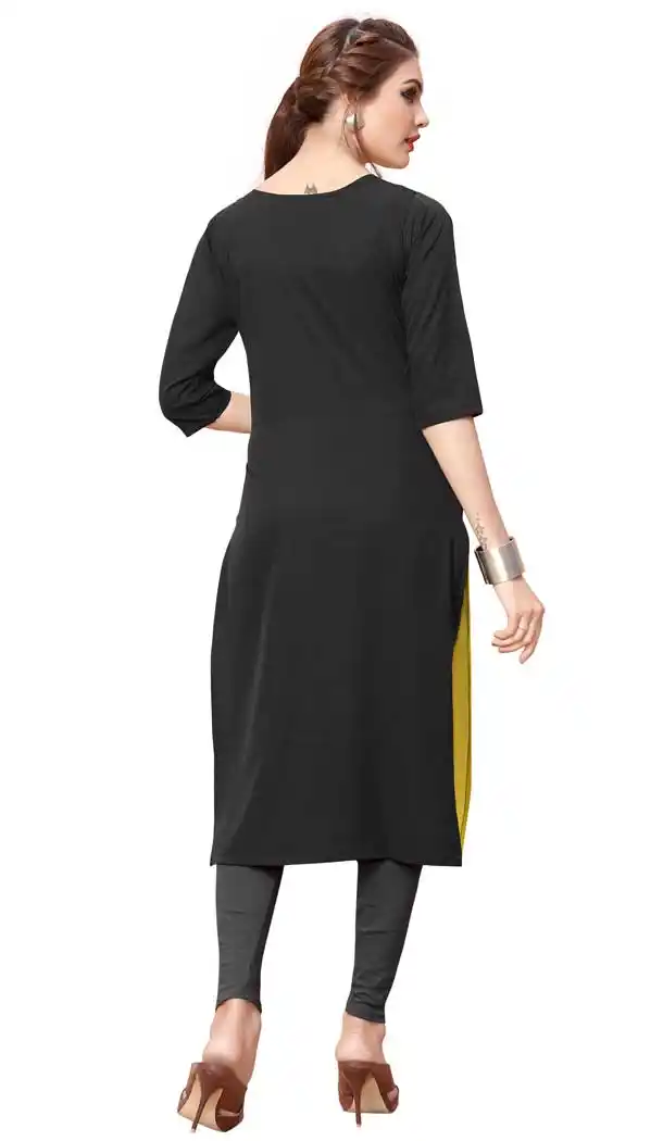 Lovely American Crepe Fabric Digital Printed Kurtis in Multi Color - 3312873