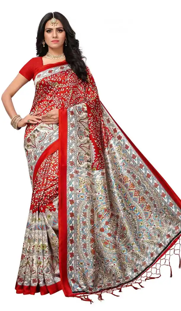 Multi Color Mysore Silk Printed Causal Wear Saree - 387346589
