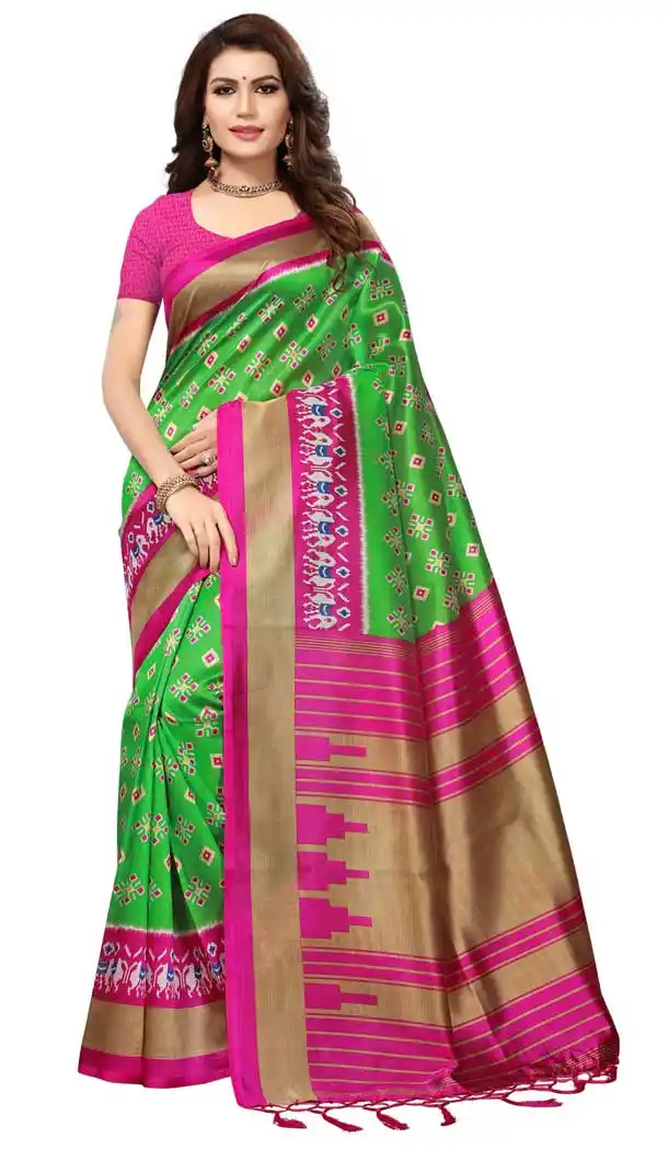 Green Color Mysore Silk Printed Causal Wear Saree - 387346600