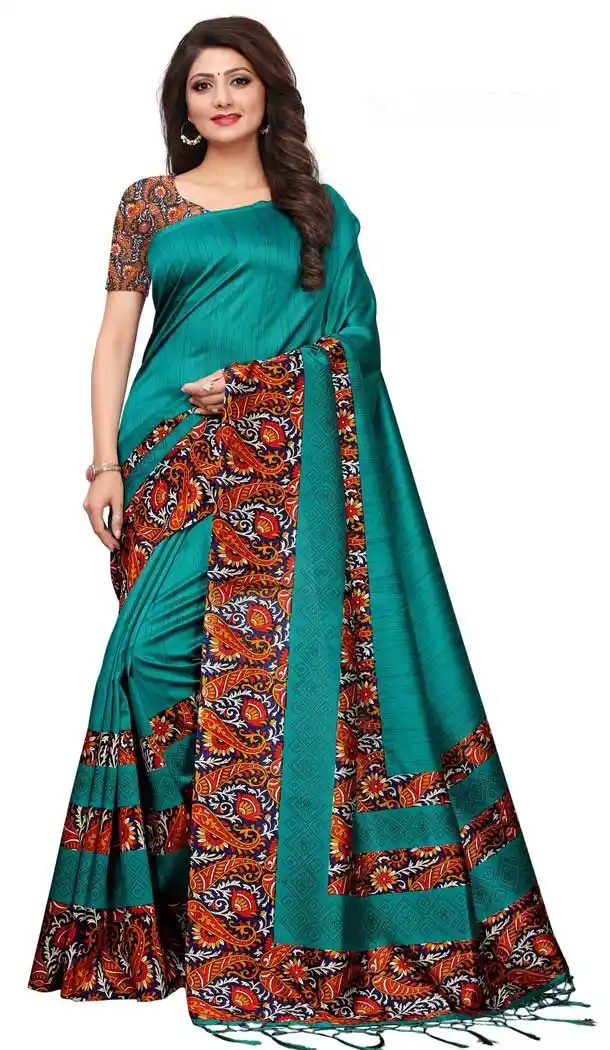 Mysore Silk Printed Causal Wear Saree in Green Color - 387546674