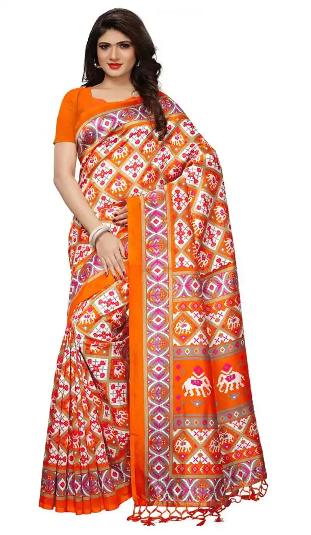 Mysore Silk Printed Causal Wear Saree in Multi Color - 387546688