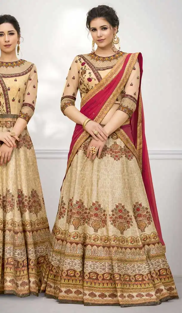 Pure Banarasi Natural Silk Designer Multi Color Lehenga Choli - 392647252