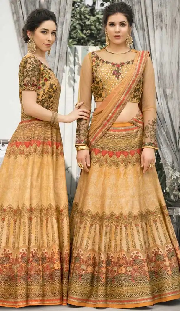 Pure Banarasi Natural Silk Designer Multi Color Lehenga Choli - 392647254