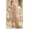 Pakistani Style Pure Upada Silk Mehendi Green Color Salwar Kameez - 393147364