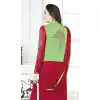 Red Bollywood Celebrity Karisma Kapoor Salwar Kameez with Jacket - 393547410