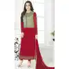 Red Bollywood Celebrity Karisma Kapoor Salwar Kameez with Jacket - 393547410