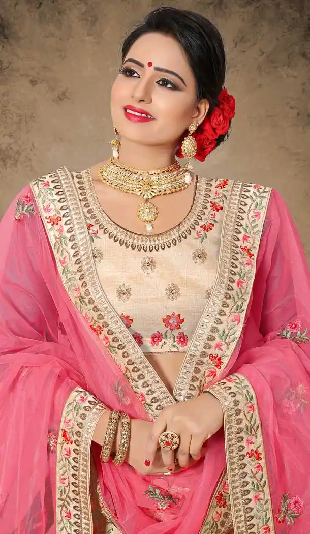 Chiku Color Mulberry Silk Designer Mehendi and Sangeet Lehenga - 2812506