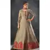 Grey Color Art Silk Indo Western Designer Lehenga Suit - 58677976