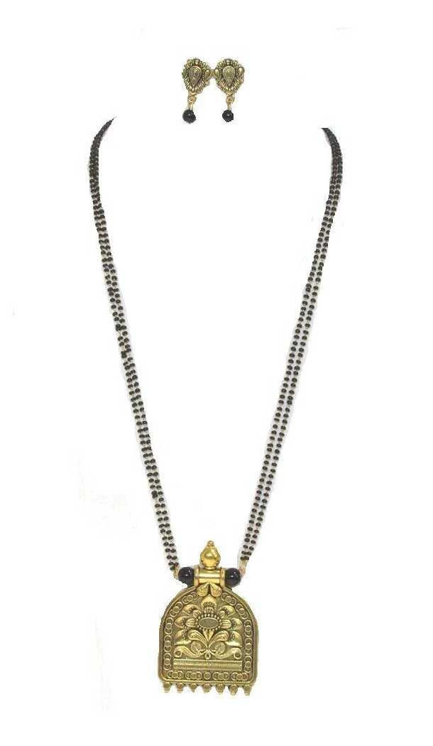 Alloy and Black Beads Imitation Jewellery Mangalsutra Women - 395847730