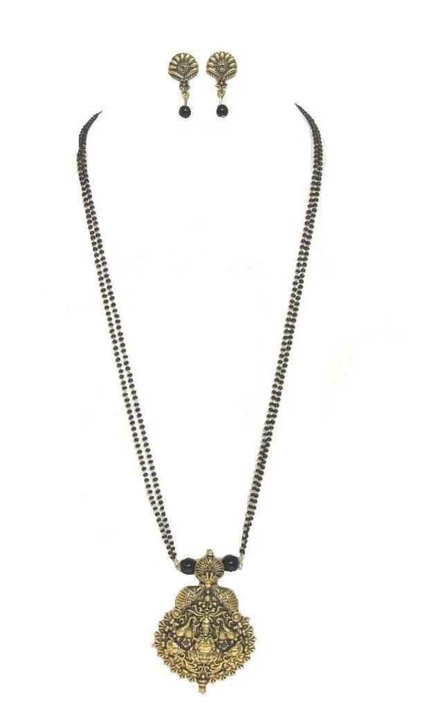 Alloy and Black Beads Imitation Jewellery Mangalsutra Women - 395847732