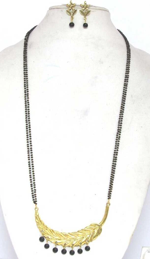 Alloy and Black Beads Imitation Jewellery Mangalsutra Women - 395847734