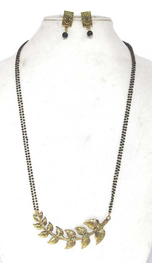 Alloy and Black Beads Imitation Jewellery Mangalsutra Women - 395847735