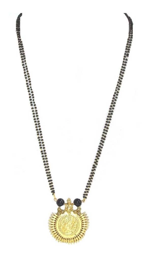 Alloy and Black Beads Imitation Jewellery Mangalsutra Women - 395847736
