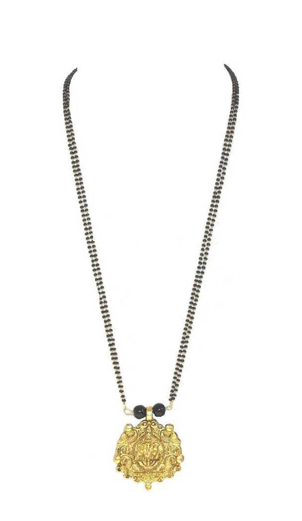 Alloy and Black Beads Imitation Jewellery Mangalsutra Women - 395847737