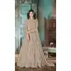 Pakistani Style Designer Cream Color Net Lehenga Kameez - 397047886