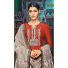Red Color Chanderi Cotton Printed Casual Wear Palazzo Suit - 400348260